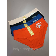 Набір жіночих хб трусиків на середній посадці. Розмір 46-48 Набір 4 шт.