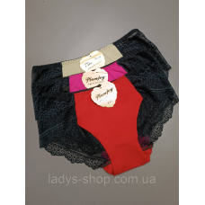 Набір жіночих мереживних трусиків на середній посадці. Розмір 46-48. Набір 3 шт. 48-50
