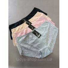 Набір мереживних жіночих хб трусиків на високій посадці. У наборі 4 шт. Розмір 56 (4xl)