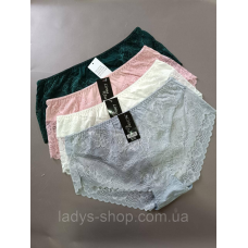Набір мереживних жіночих хб трусиків на високій посадці. У наборі 4 шт. Розмір 58 (5xl)