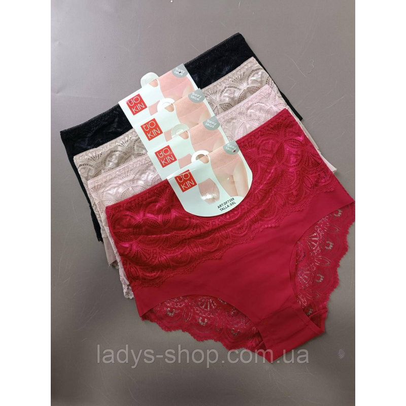 Набір мереживних жіночих трусиків на високій посадці. У наборі 4 шт. Розмір 52-54 (xxl) Набір мереживних жіночих трусиків на високій посадці. У наборі 4 шт. Розмір 52-54 (xxl)