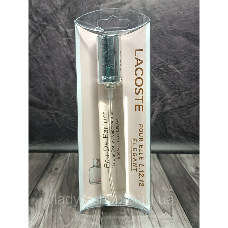 Жіночі парфуми Lacoste Eau De Lacoste L.12.12 Pour Elle Elegant (Лакоста Пур Еле Елегант) 20 мл