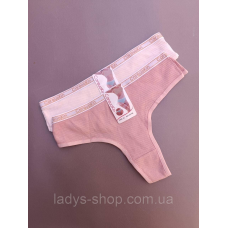 Набір жіночих хб трусиків-бікіні на середній посадці “Рубчик“, розмір 48 (XL) (2 штуки)