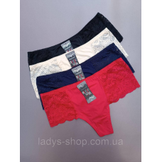 Набор жіночих мереживних трусиків-бікіні на високій посадці. В наборі 4 шт. Розмір 50 (xl)