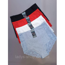 Набір жіночих мережевних хб трусиків “Рубчик“ на високій посадці. В наборі 4 шт. Розмір 54