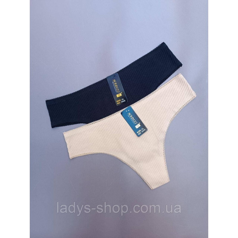 Набір жіночих хб трусиків на середній посадці “Рубчик“ Набір 2 шт. Розмір 44 (M) Набір жіночих хб трусиків на середній посадці “Рубчик“ Набір 2 шт. Розмір 44 (M)