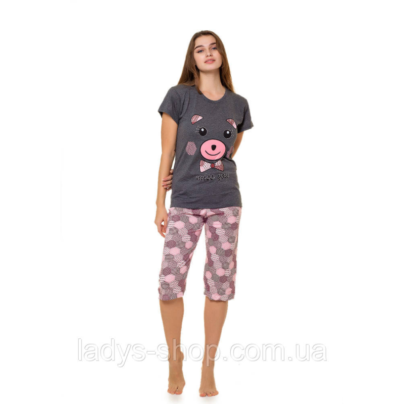 Комплект двійка жіноча футболка + бриджі. РОЗМІР: М