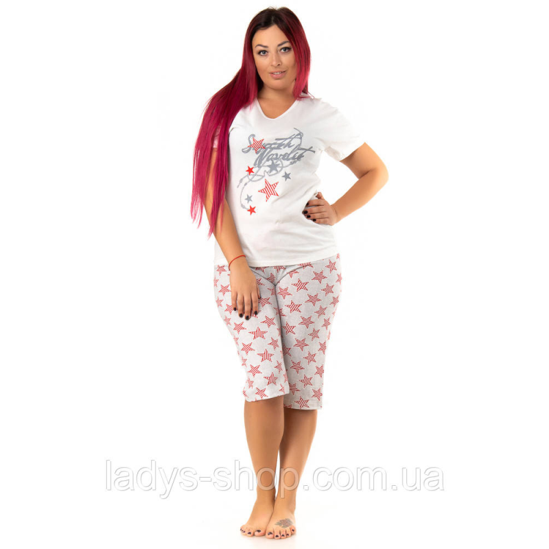 Комплект двійка жіноча футболка + бриджі РАЗМЕР: L