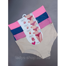 Набір жіночих безшовних трусиків на середній посадці. Набір 4 шт. Розмір 48 (XL)