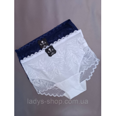Набір жіночих мереживних трусиків на високій посадці. В наборі 2 шт. Розмір 54-56